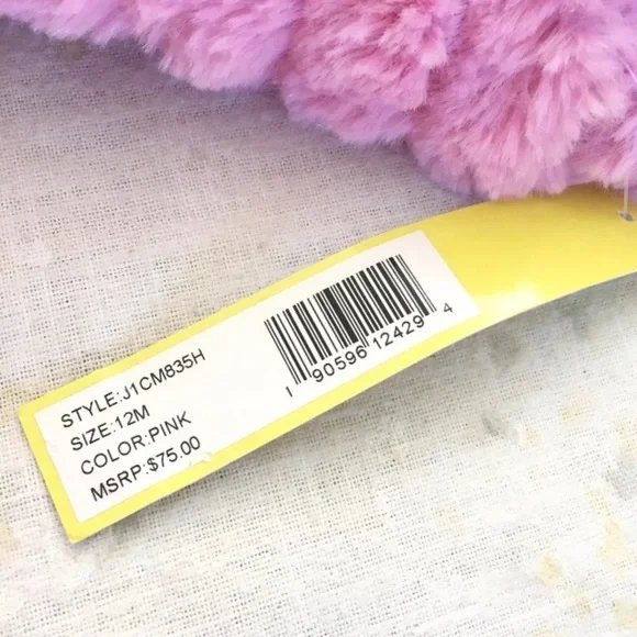 NWT Catherine Malandrino Baby Girl 12M Hooded Faux Fur Jacket Coat Pink J1CM835H - Picture 6 of 7